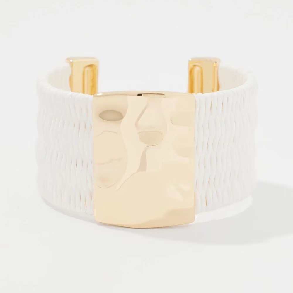 ✨ LOW START✨Ecru Raffia and Gold Cuff from WHBM - Picture 5 of 8